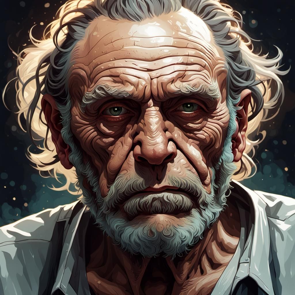 Hyperrealistic Portrait of an Author in Dark Fantasy Style