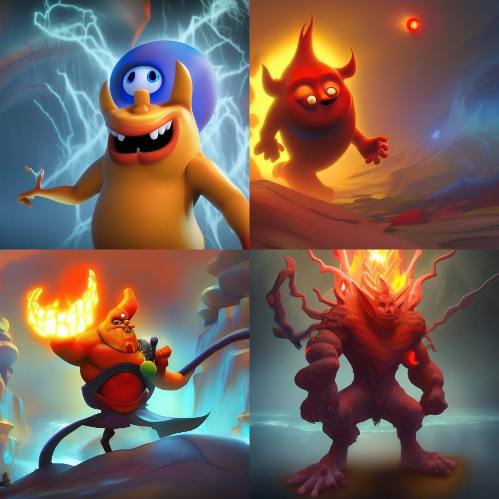 God of Chaos: A Pixar-Style 3D Rendering