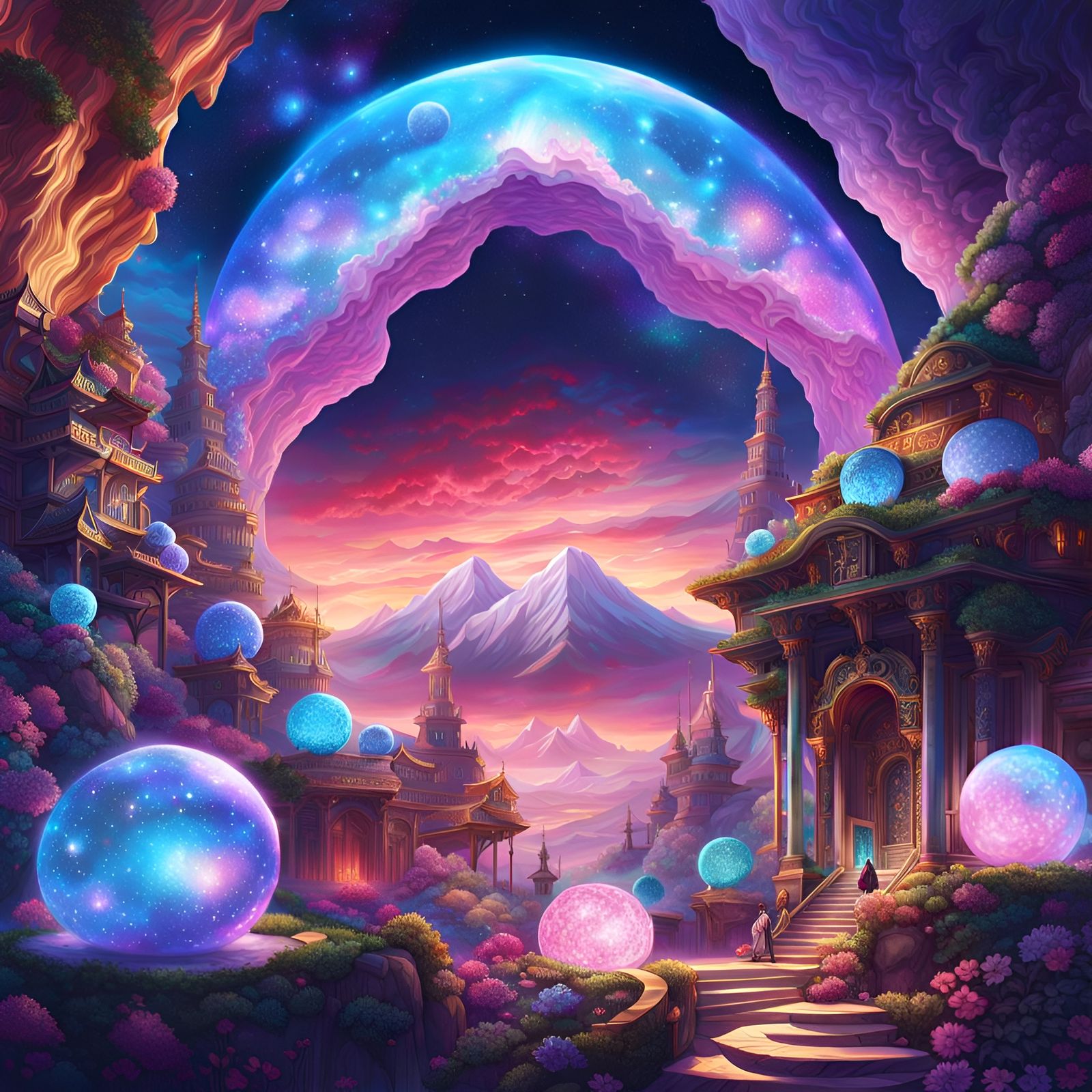 Maximalist Geode in Anime Art Style