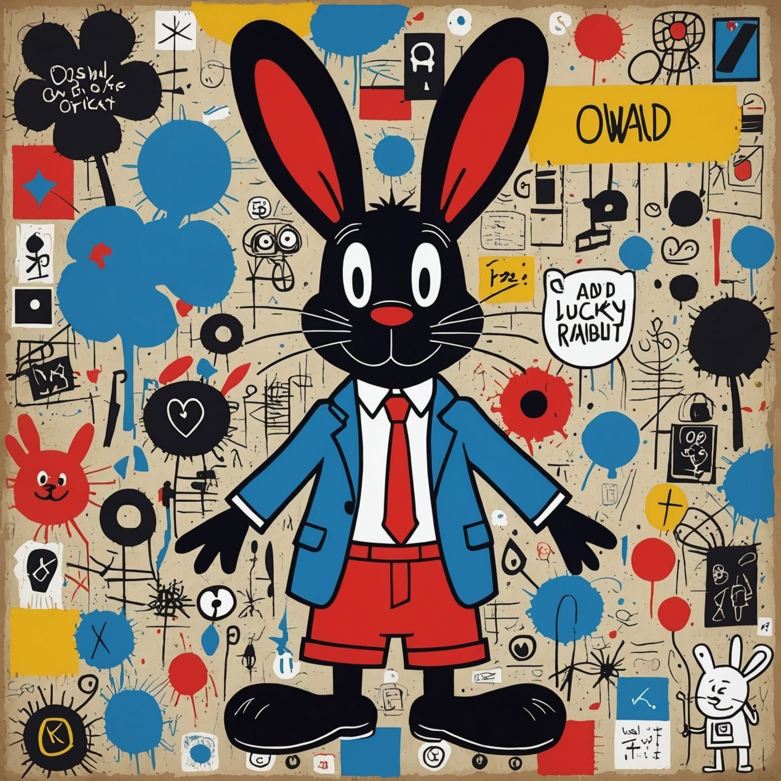 Oswald Rabbit in Basquiat Style