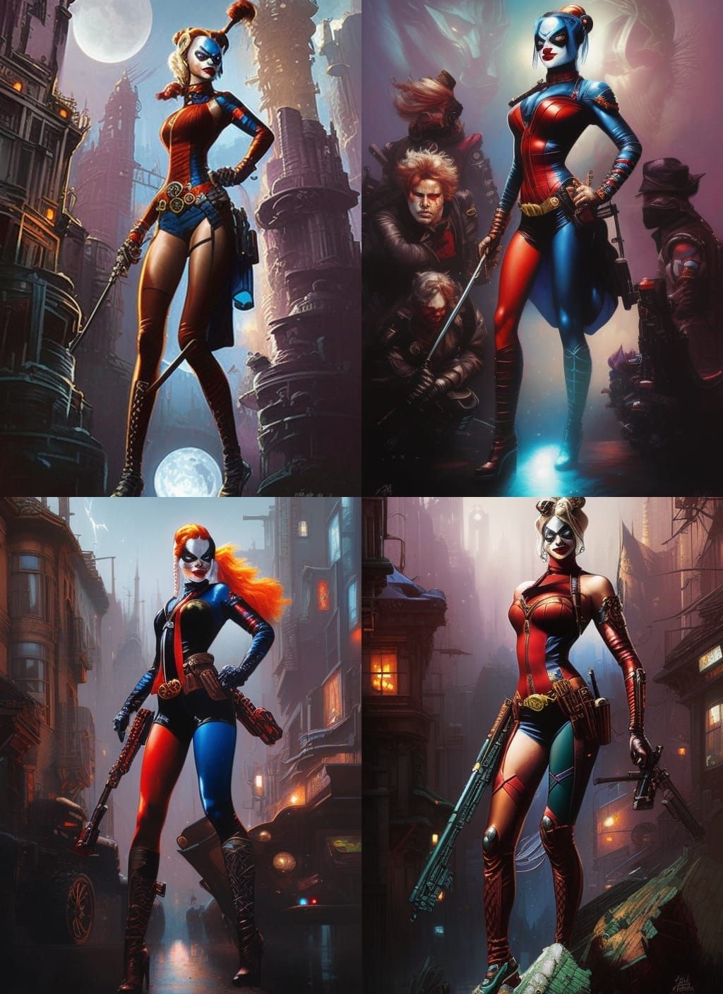 Detailed Crayon Caricature of Harley Quinn