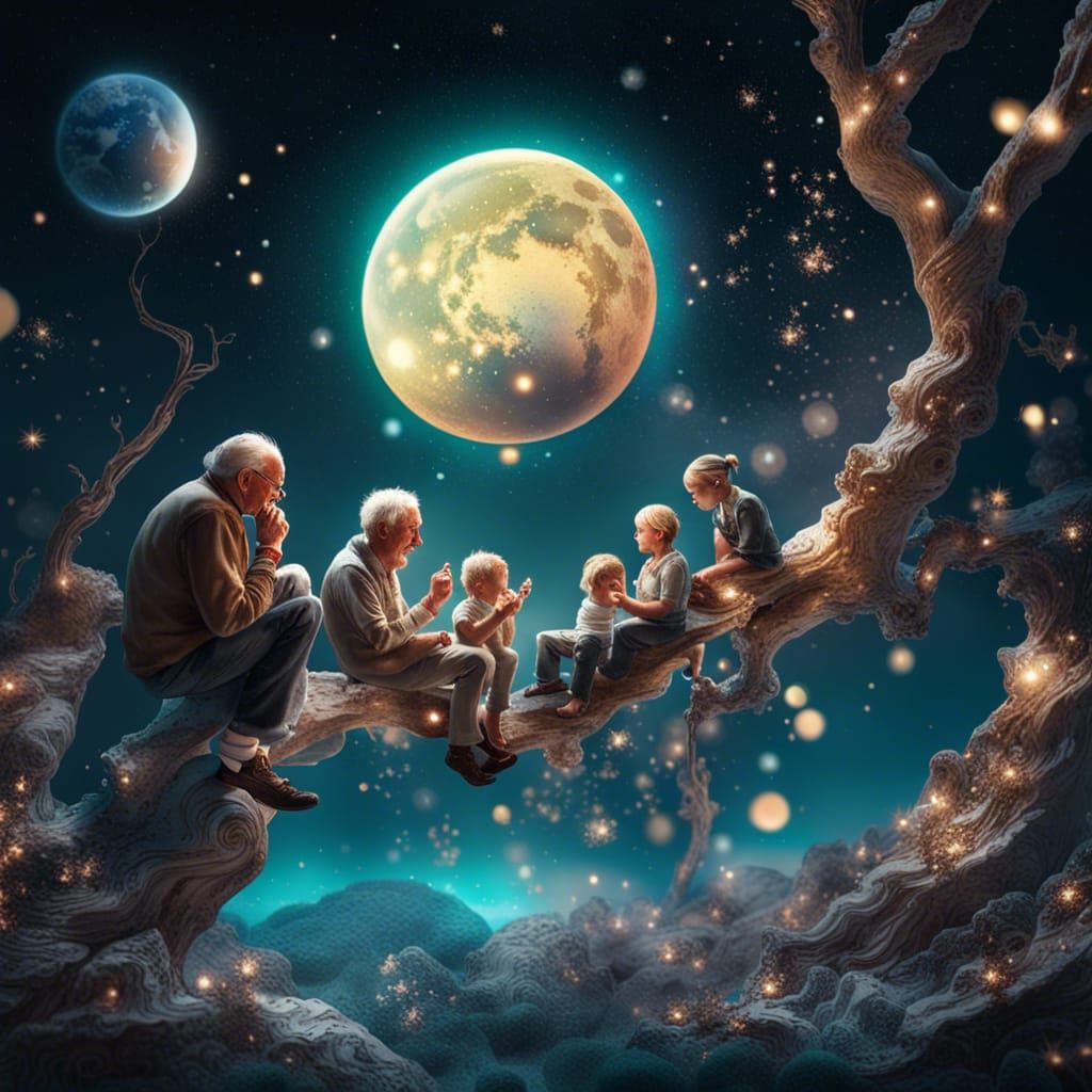 Harmonica Serenade: A Photorealistic Family Portrait