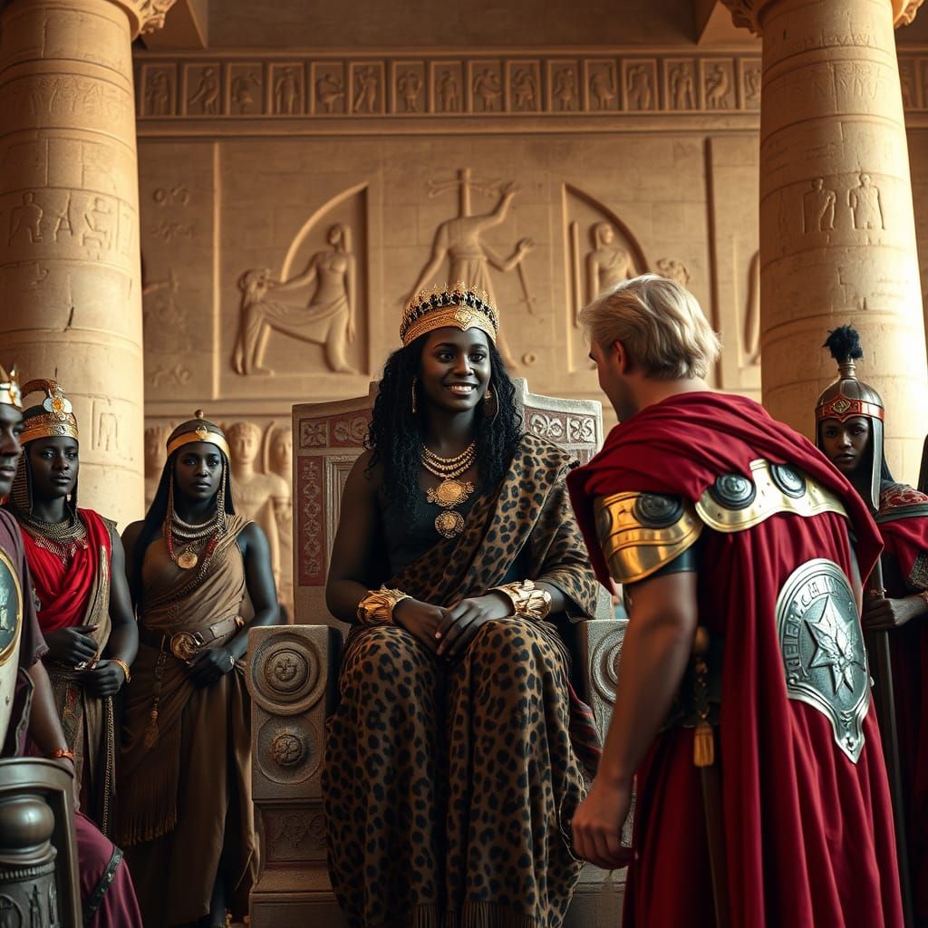 Nubian Queen Meets Roman General, Cinematic Still