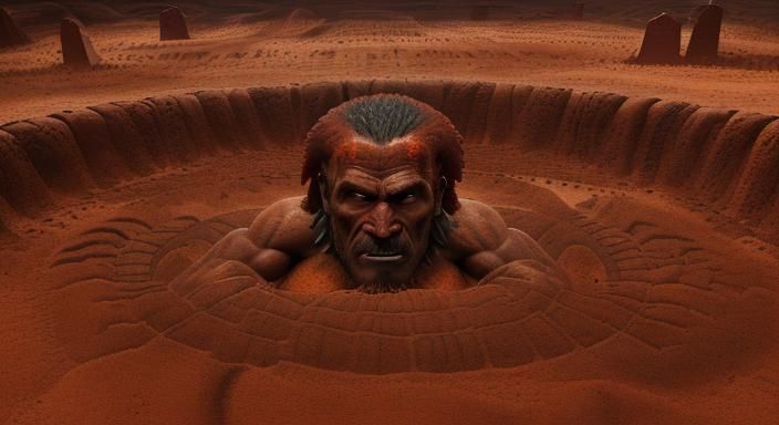 Aboriginal Vampire Rises in the Pilbara, Photorealistic