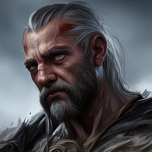 Viking King Emerges: Hyperdetailed Splash Art Portrait
