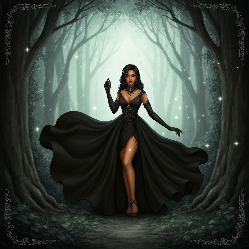 Gothic Disney Princess in Mystical Forest