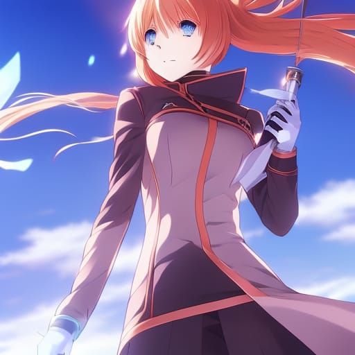 Anime Girl with Shadow Ice Power in 4K