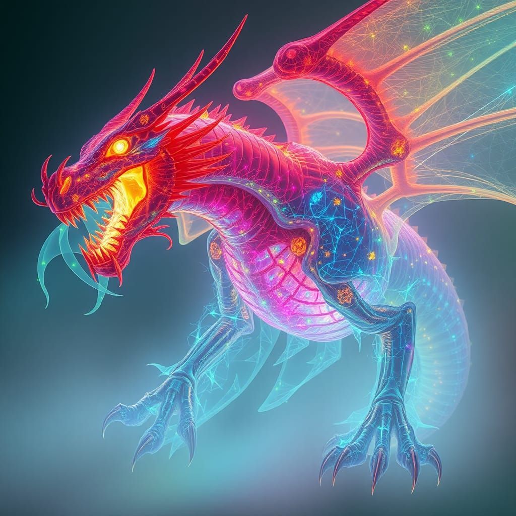 Luminescent Dragon with Visible Anatomy in Digital Painting ...