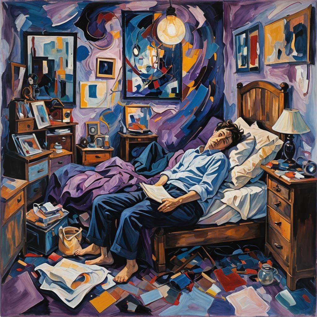 Emotional Turmoil: Abstract Expressionist Portrait