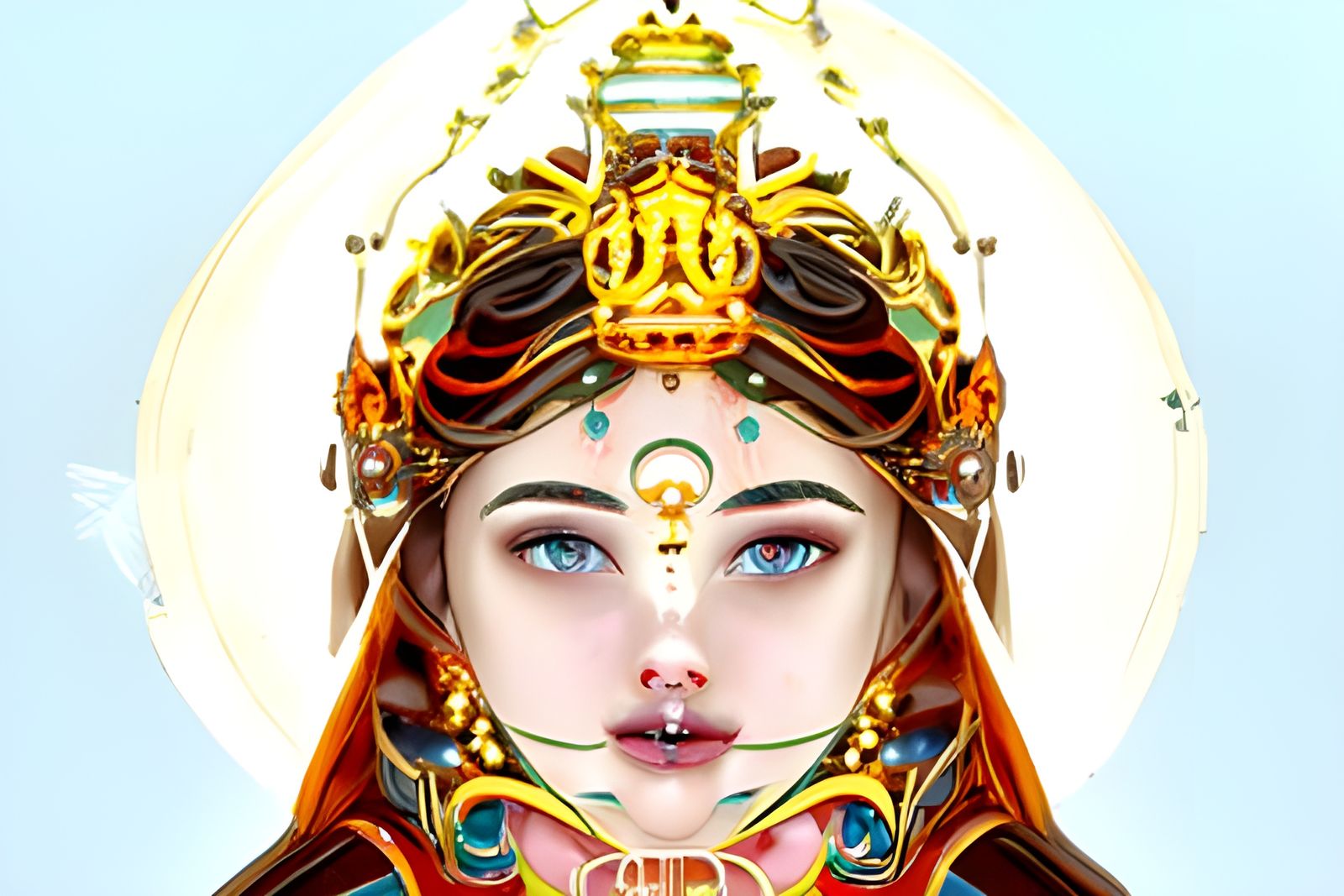 Detailed Hindu Goddess in Digital Illustration