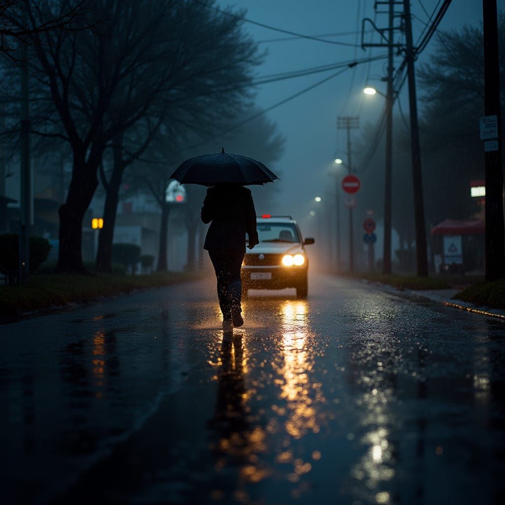Rainy Night Scene