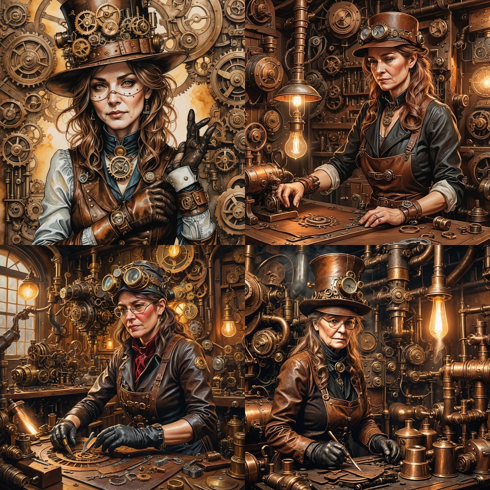 Steampunk Leather Hat Creation by Skilled Artisan