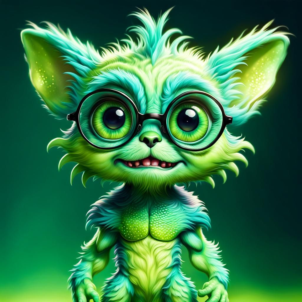 Green furry alien