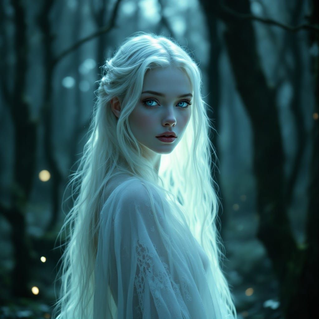 Ethereal Goddess in a Dreamlike Forest