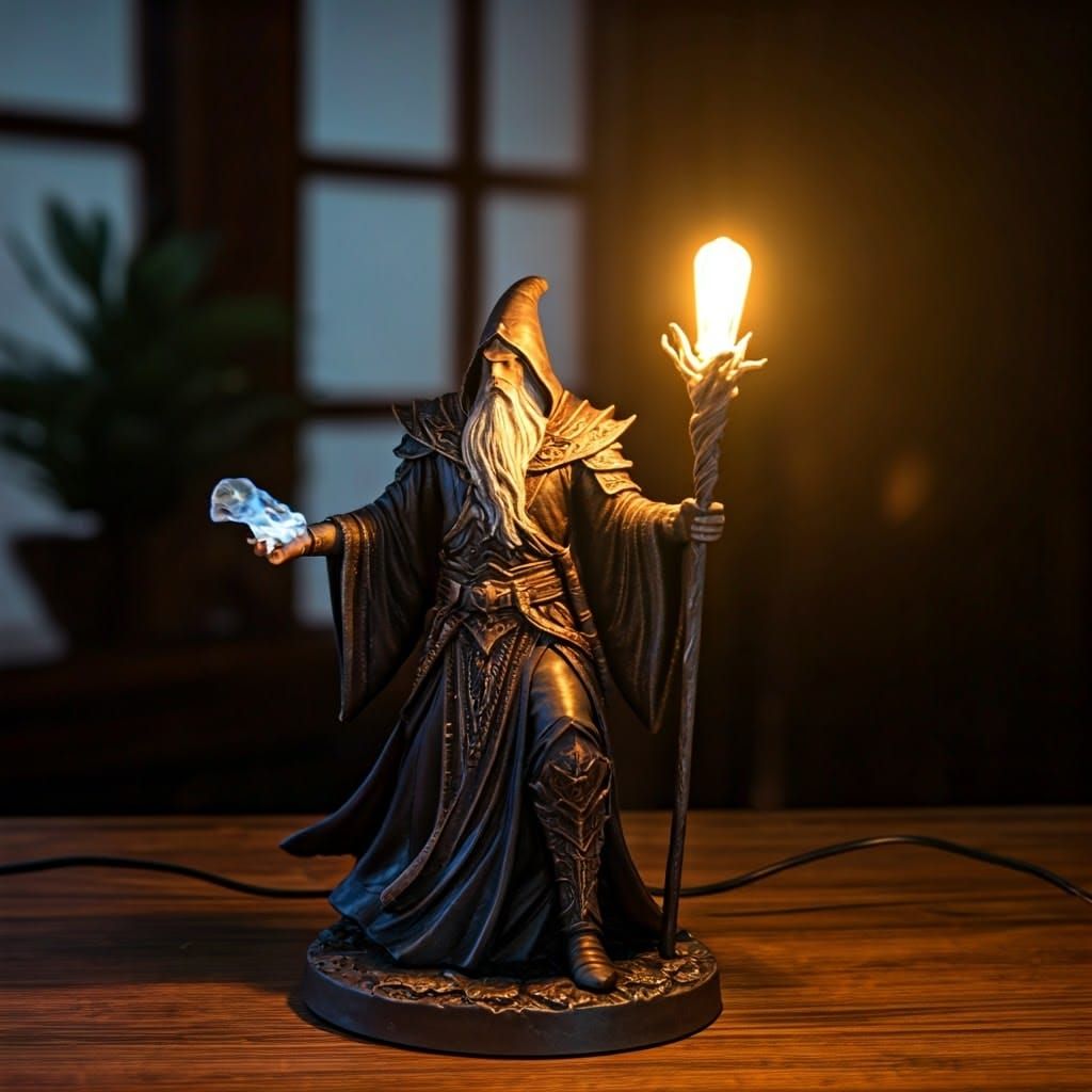 Fantasy Sorcerer Table Lamp: Professional Photography