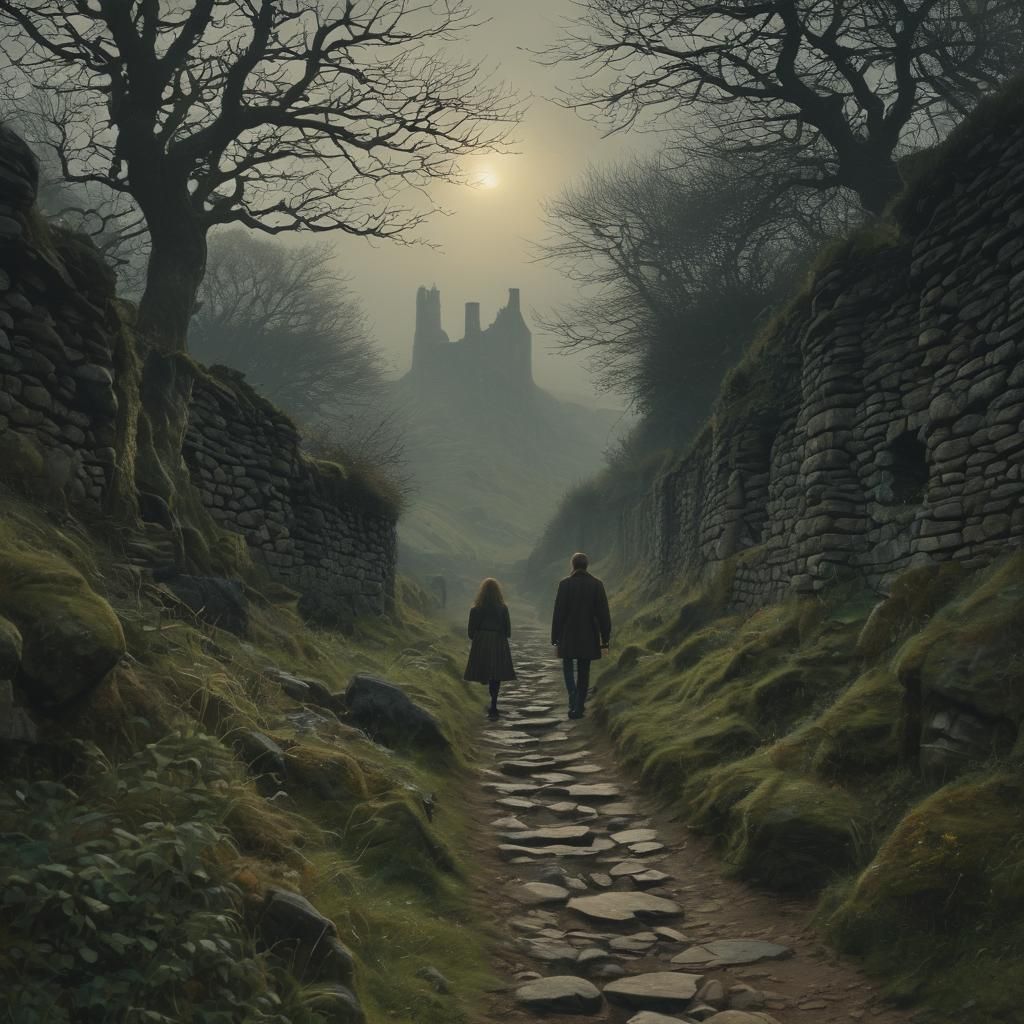 Irish Hill Country Path in Mystical Realism