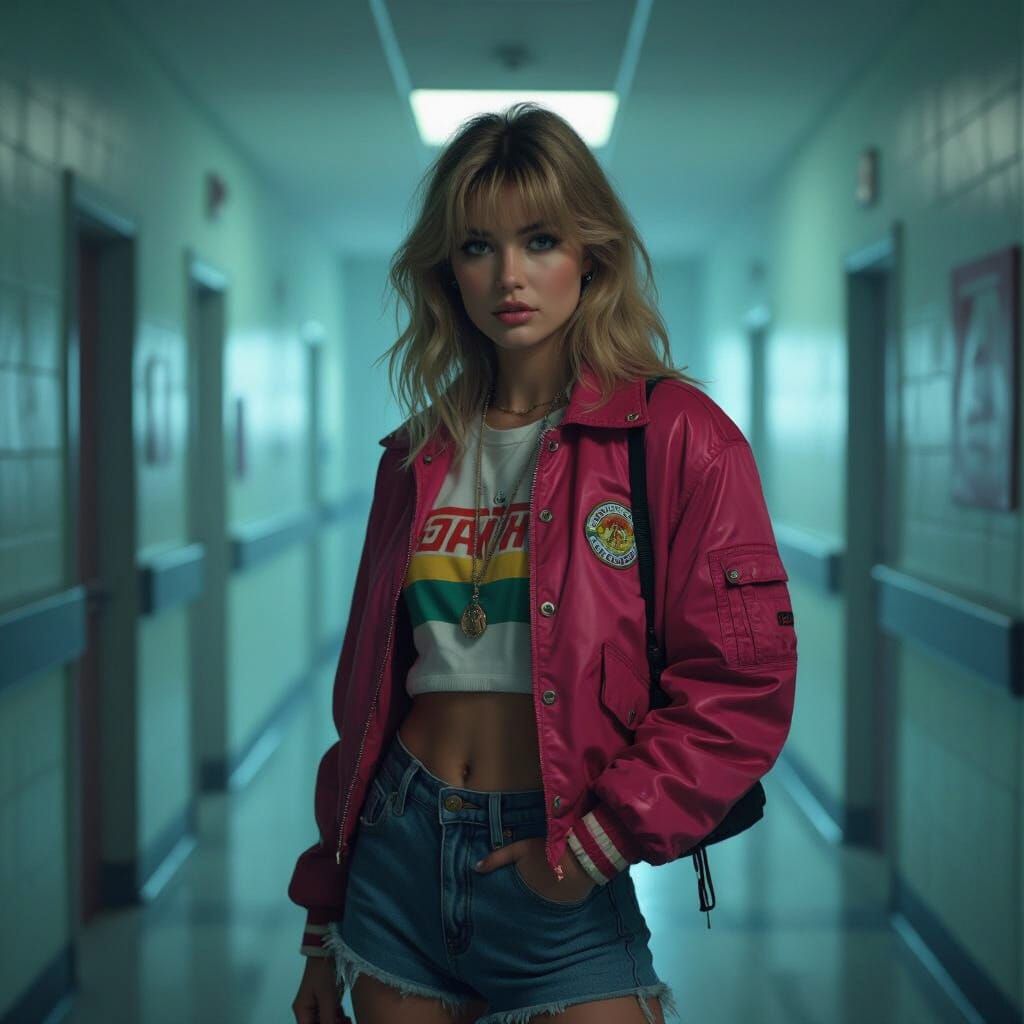 Chrissy Cunningham in Hawkins High Hallway