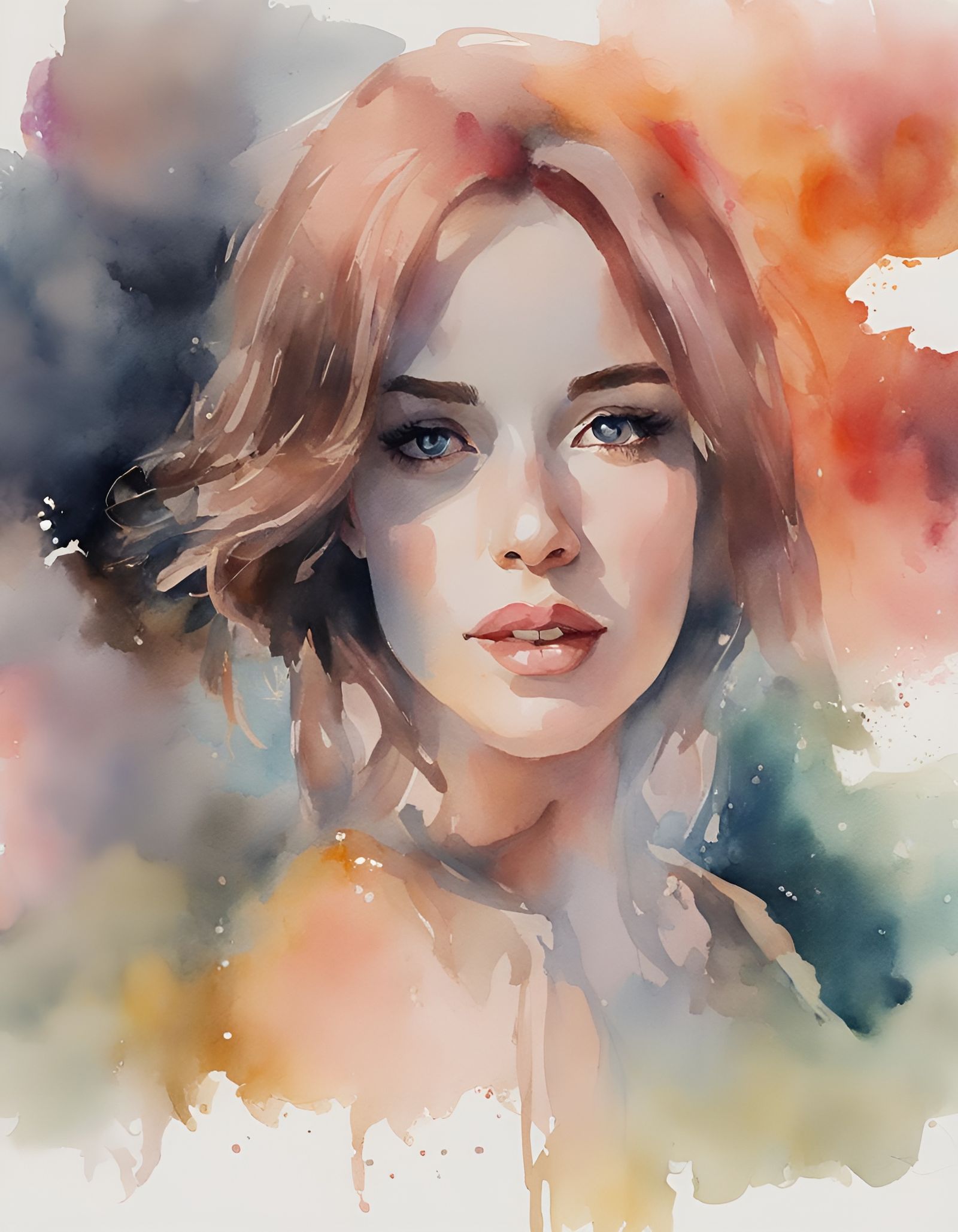 AI Self-Portrait as a Watercolor Painting