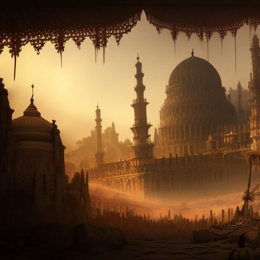 Detailed Matte Painting of an Arab in Unreal Engine