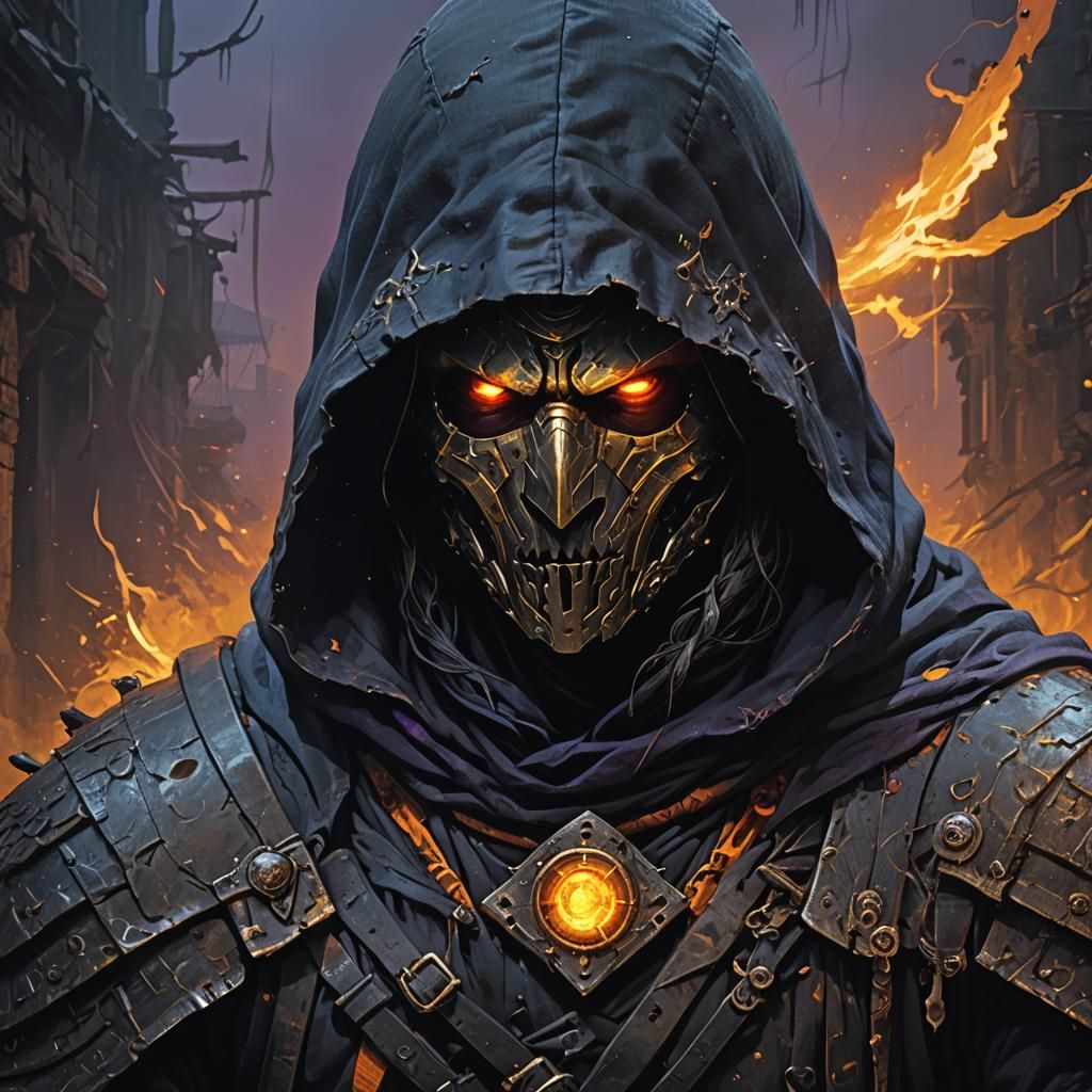 Mystical Hooded Warrior with Astral Powers