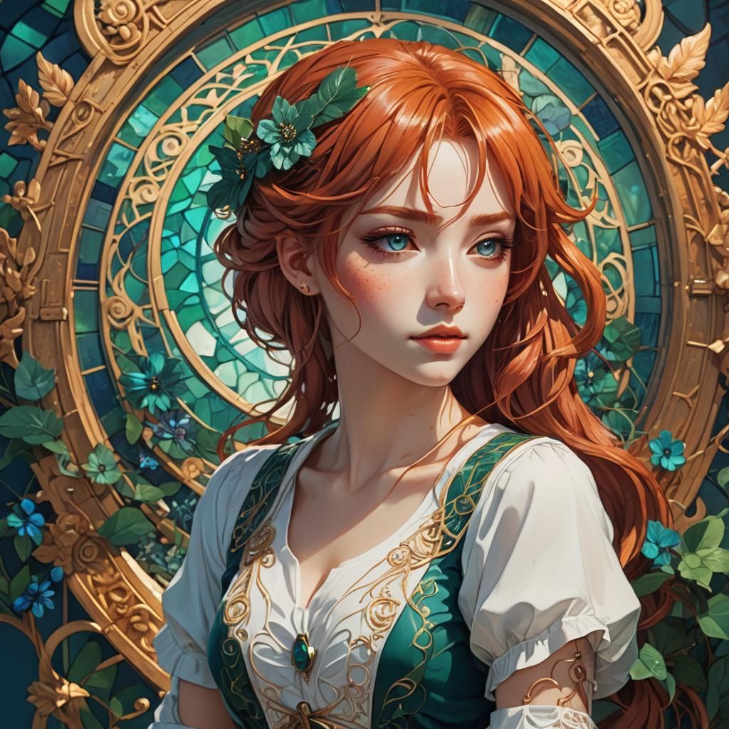 Anime Girl Portrait in Digital Fantasy Art