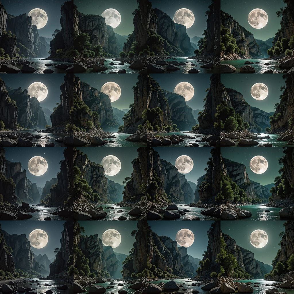 Gorges du Verdon at Night with Full Moon