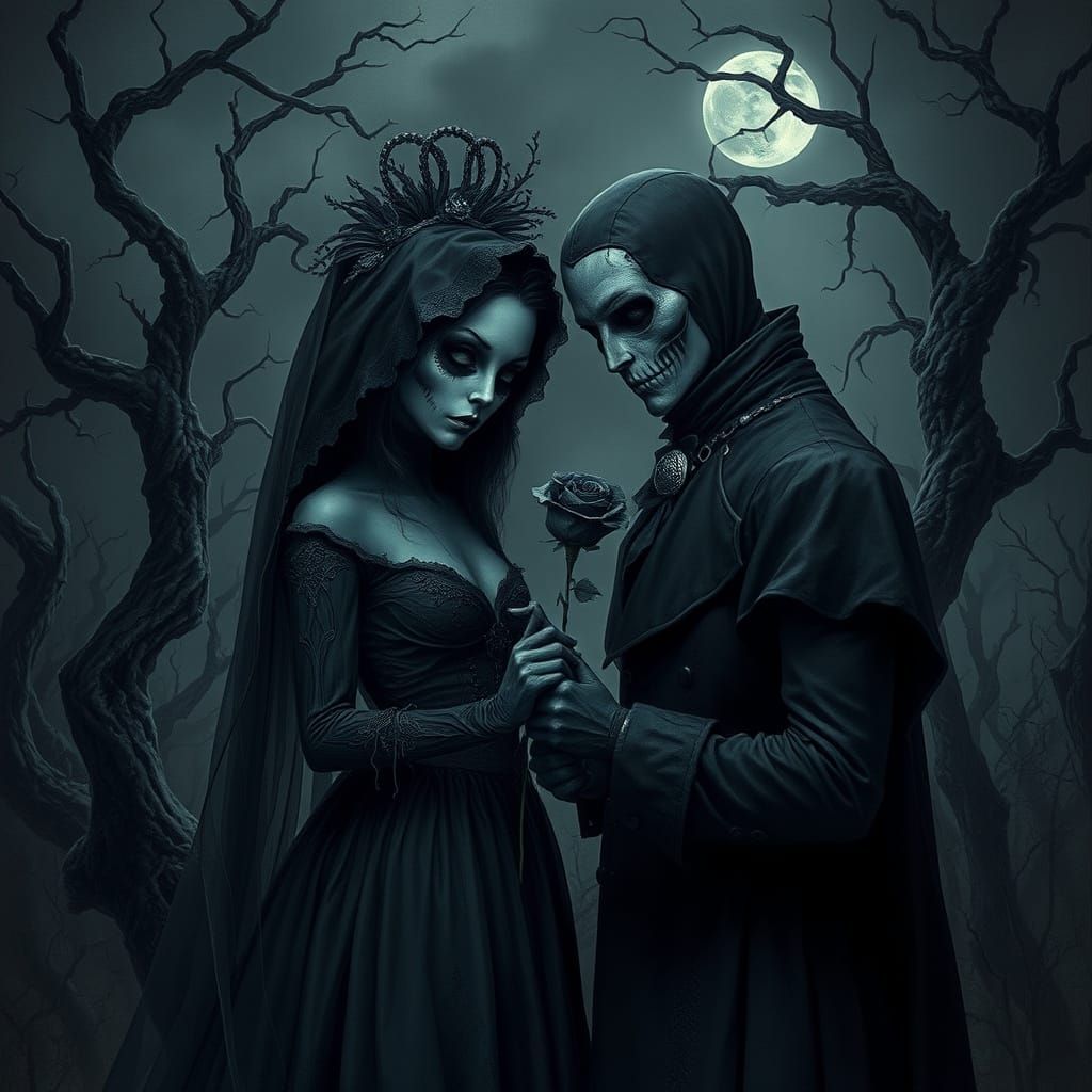 Ethereal Victorian Gothic Valentine's Day Scene