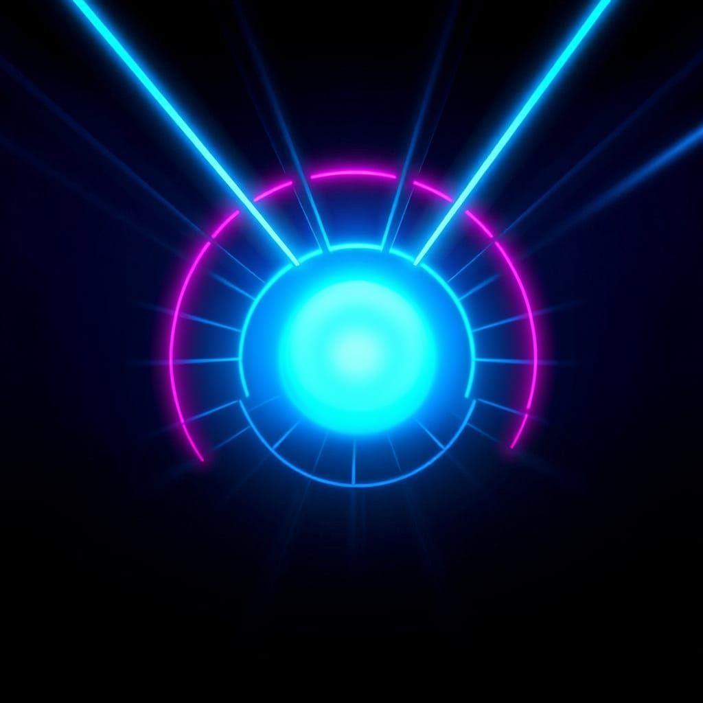 Futuristic 3D Metallic Font Display in Neon Style