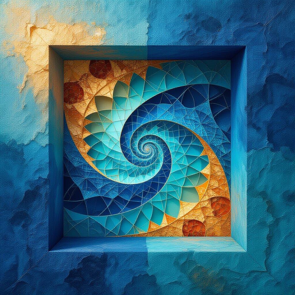 Glitchcore Equation with Barnsley Fern in Surrealist Style