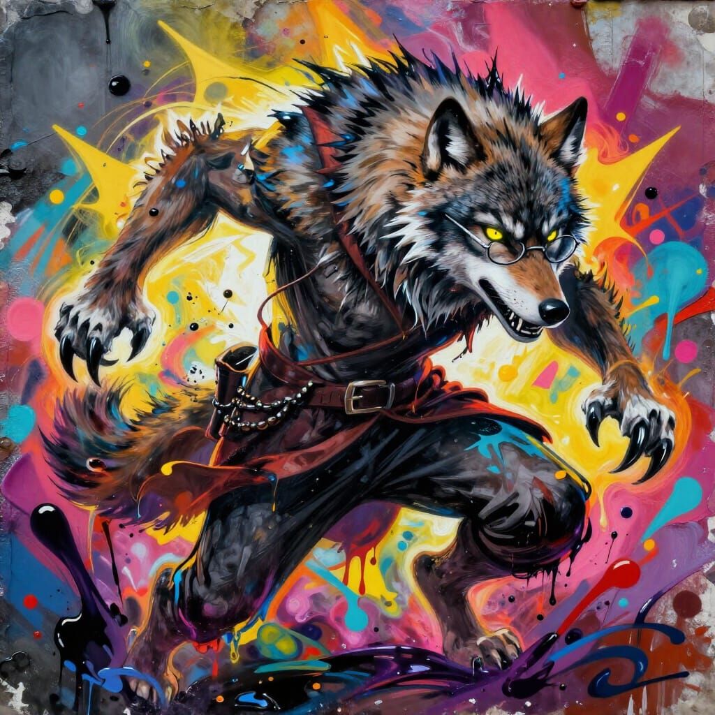 Wizard Transforms into Werewolf with Vibrant Graffiti Art St...