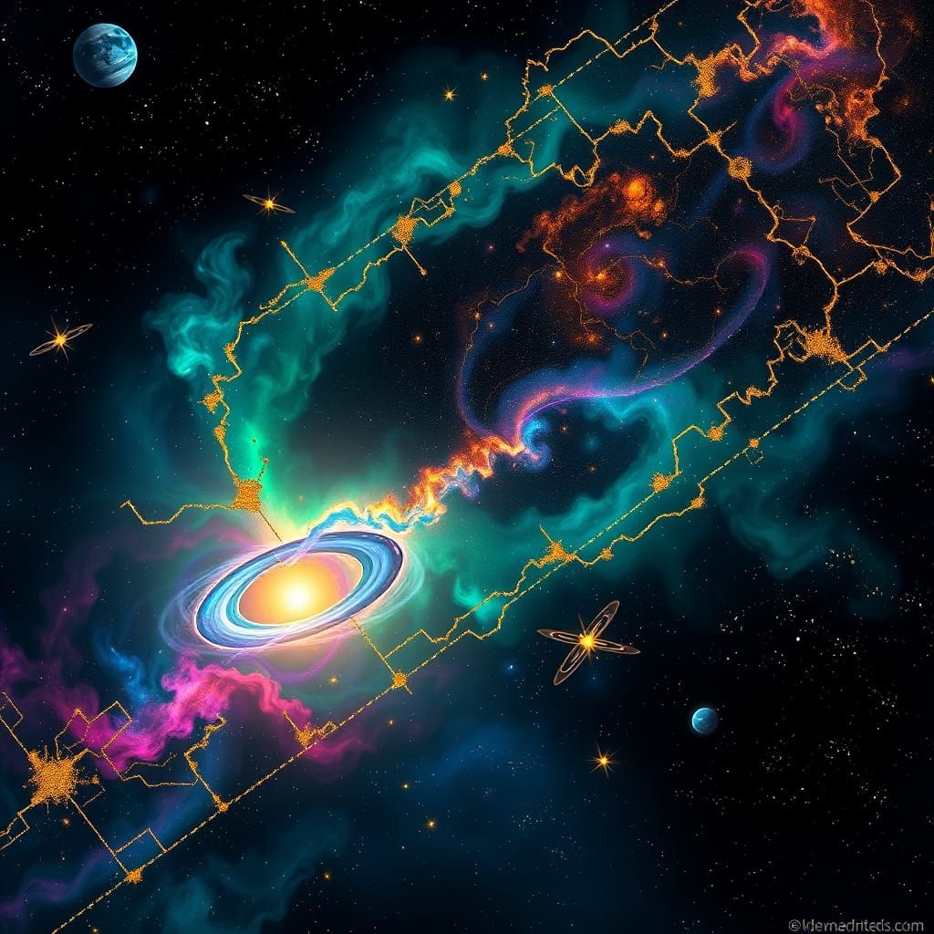 Cosmic Road Map Celestial Atlas Digital Painting