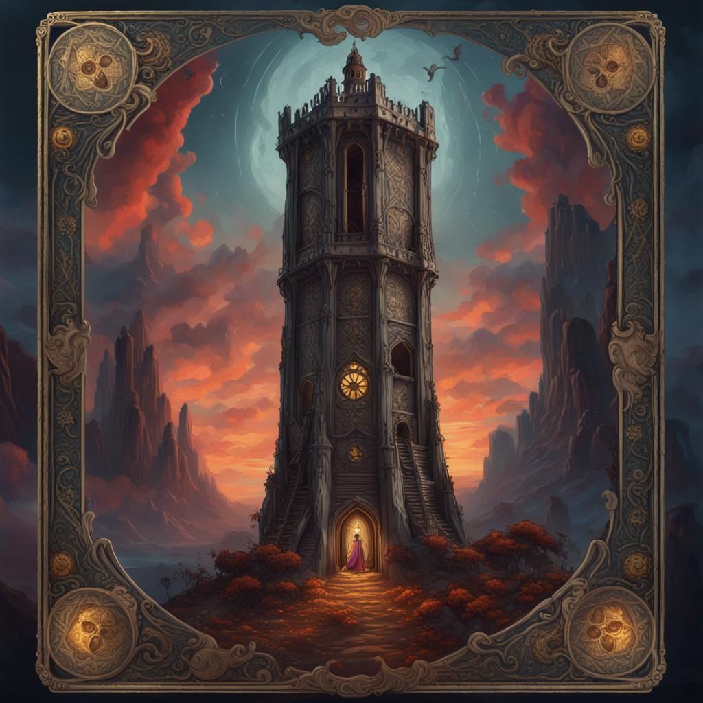 The Tower Tarot Card: Santa Muerte Theme