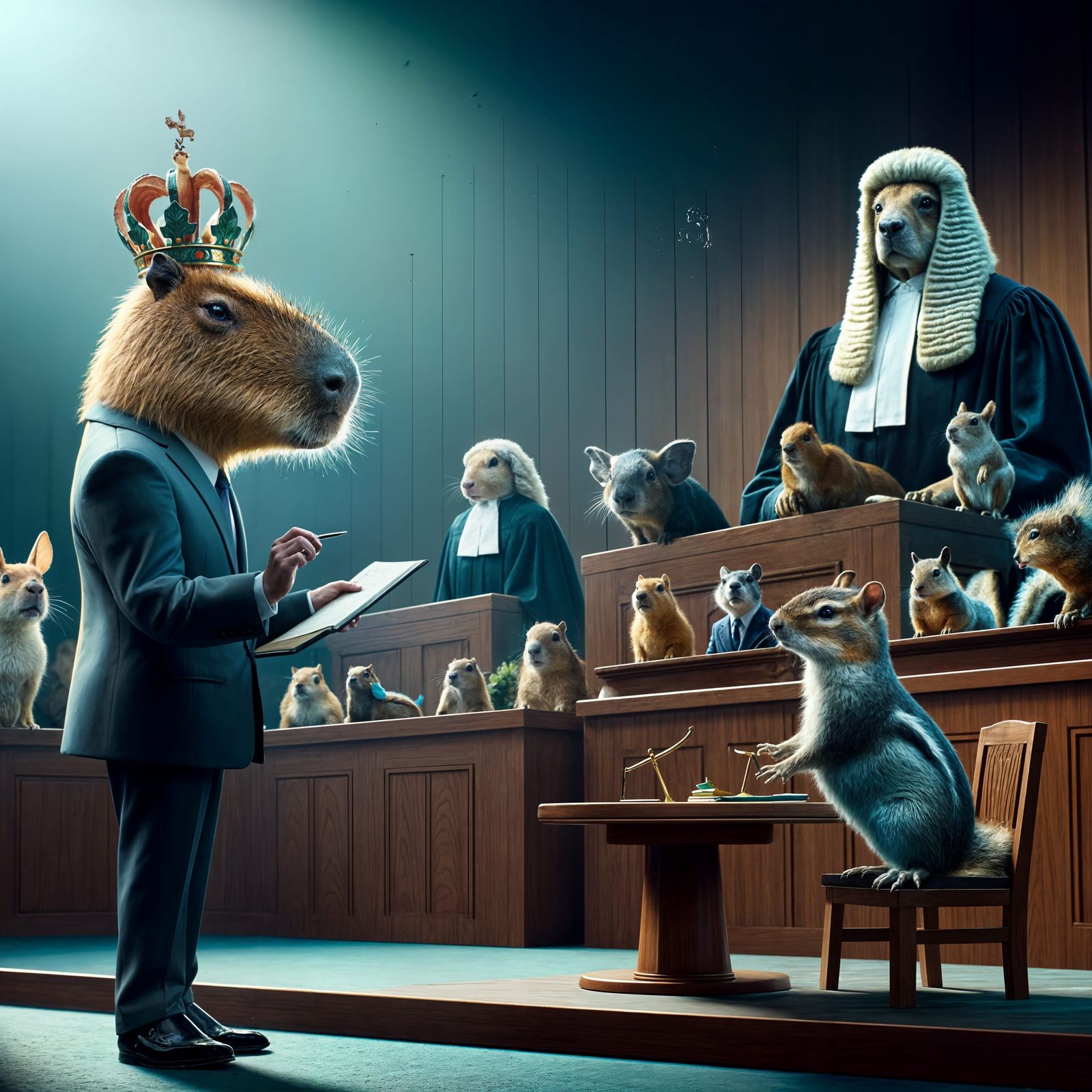 Capybara Attorney Defends Chipmunk in Animal Court