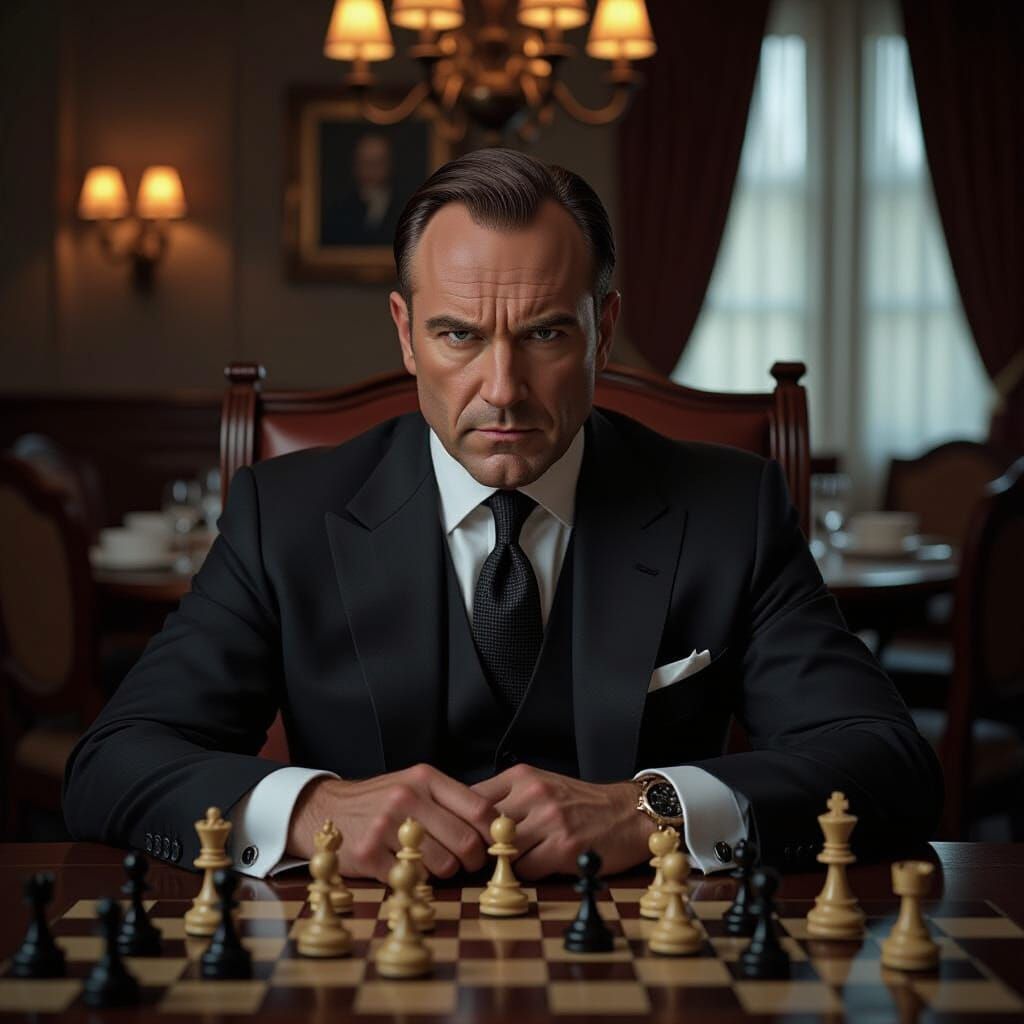 Frank Underwood Plotting, in Caravaggio Style