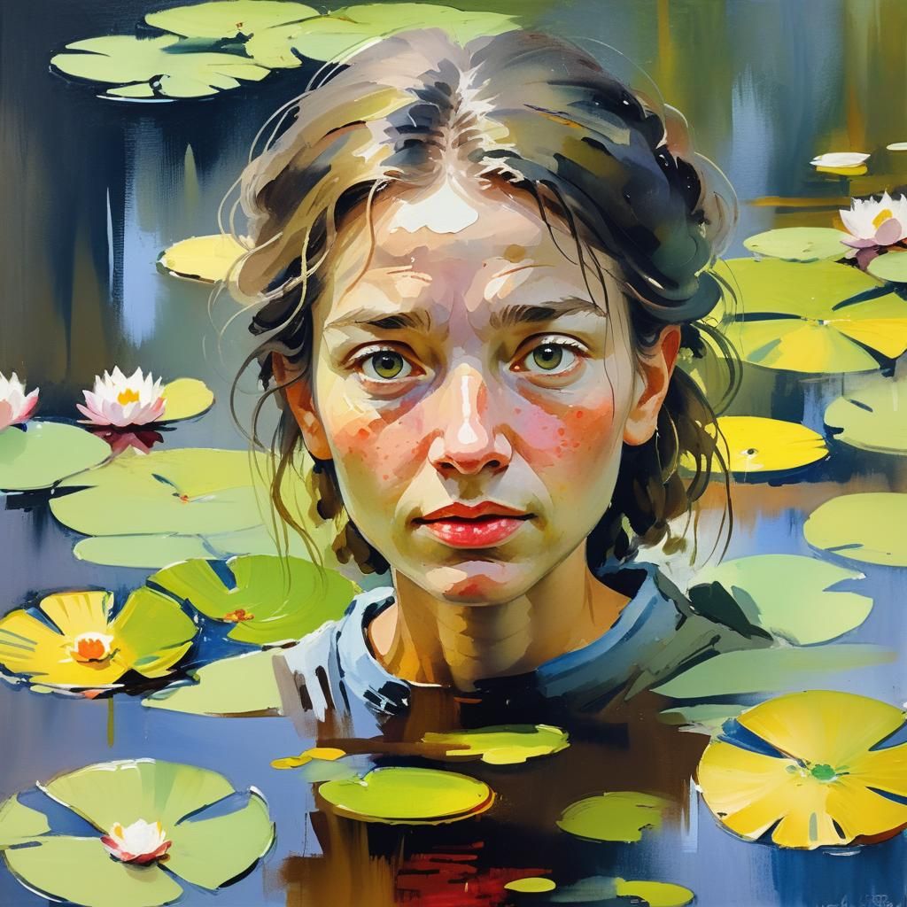 Impressionist Gouache: Woman Watching Thoughts Pass