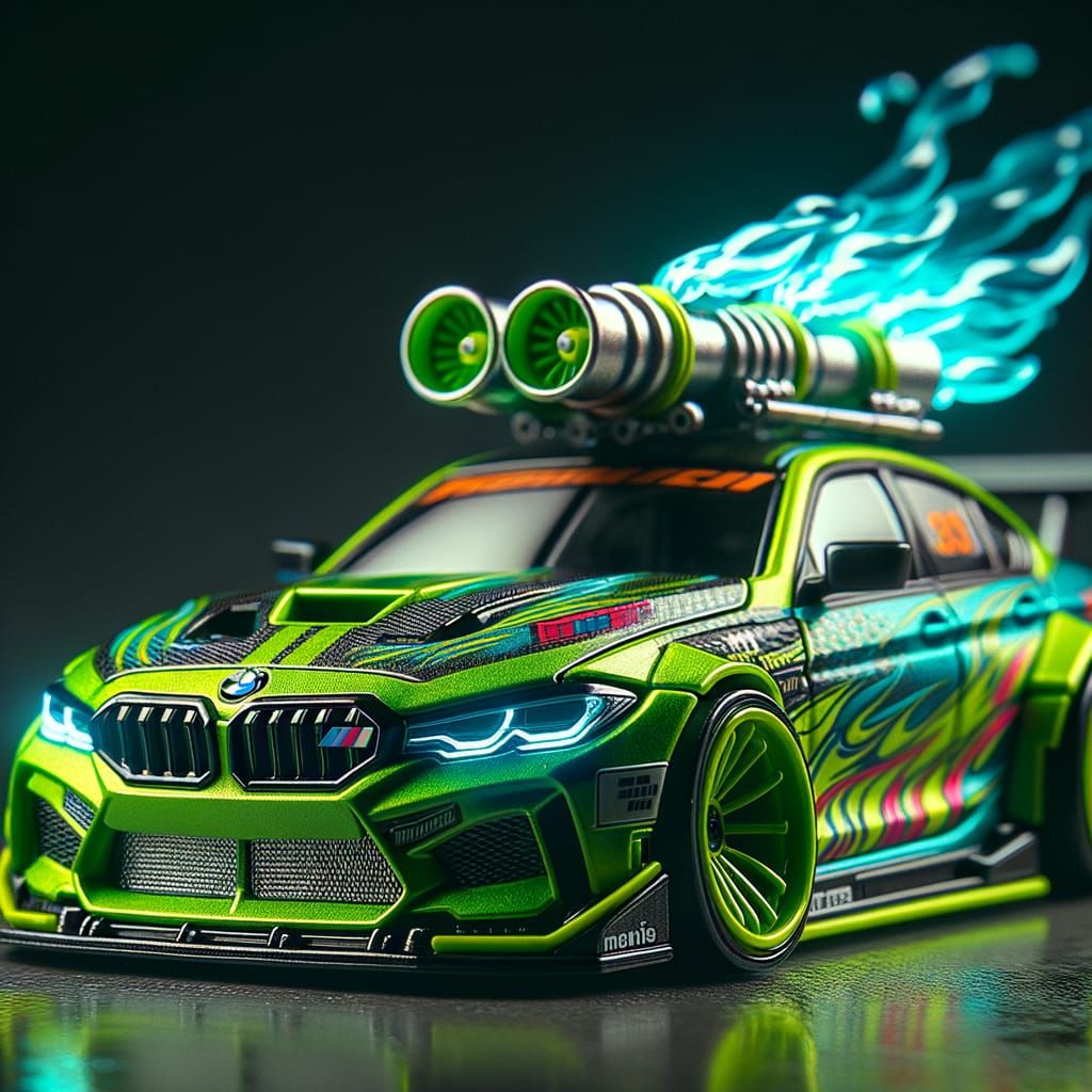 Neon Green BMW M3 Hot Wheels Racer