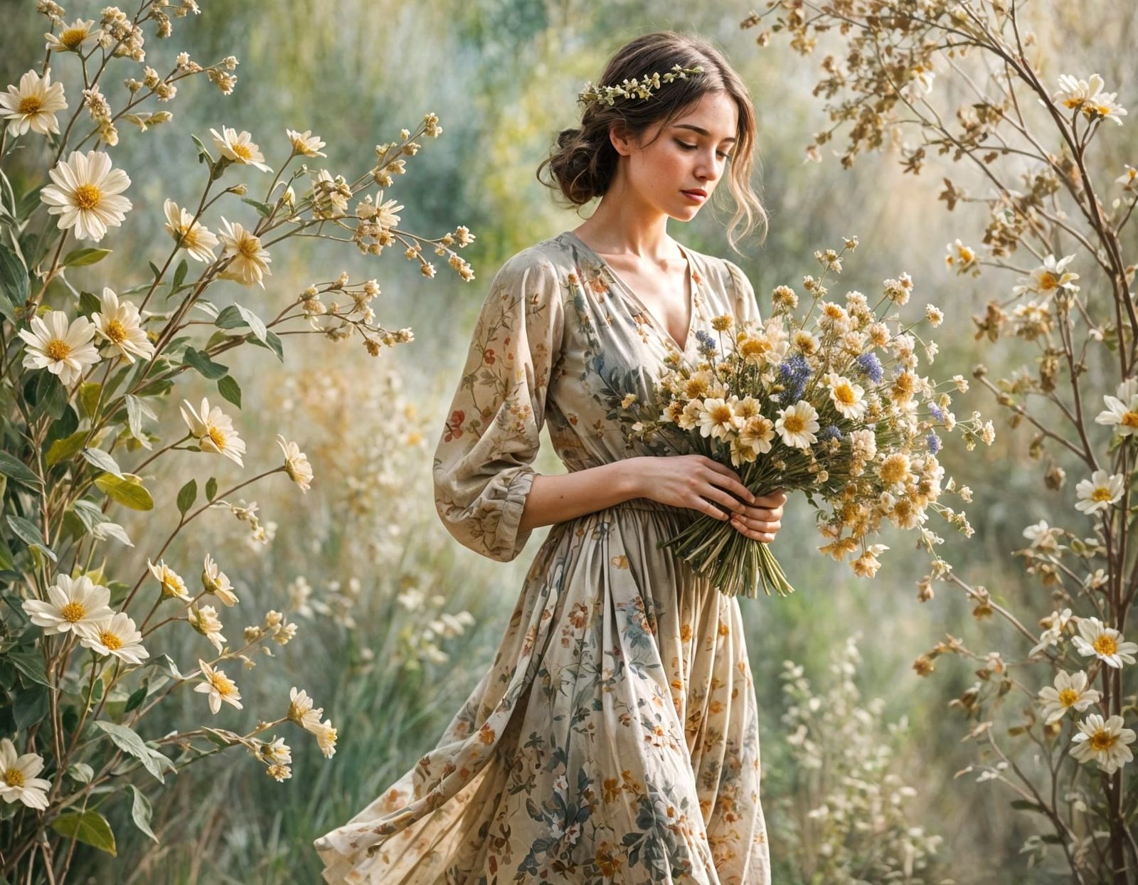 Floral Still Life: Pressed Flowers and Leaves