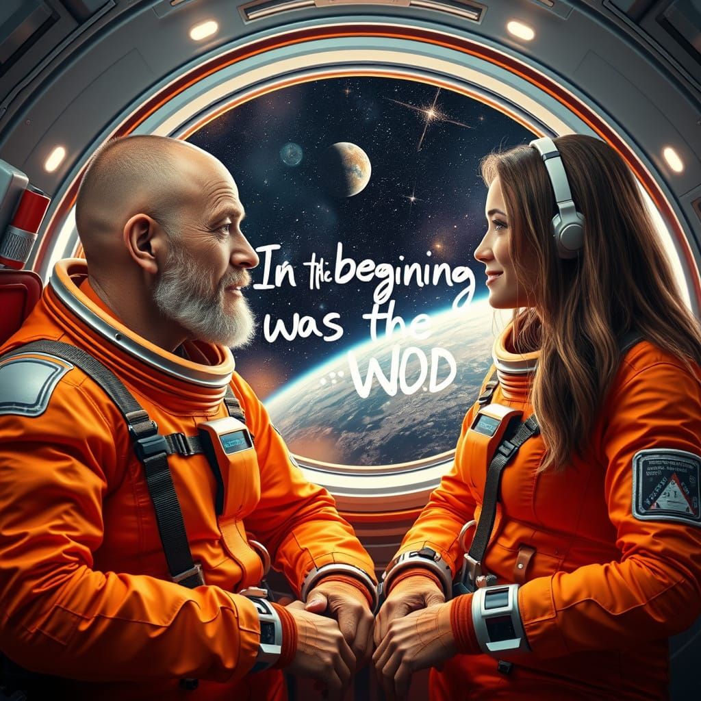 Cosmic Philosophers in Futuristic Space Suits