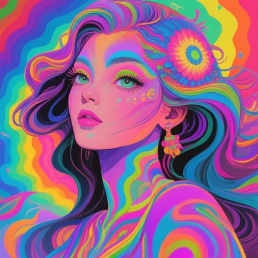 Colorful Psychedelic Beauty in Swirling Patterns