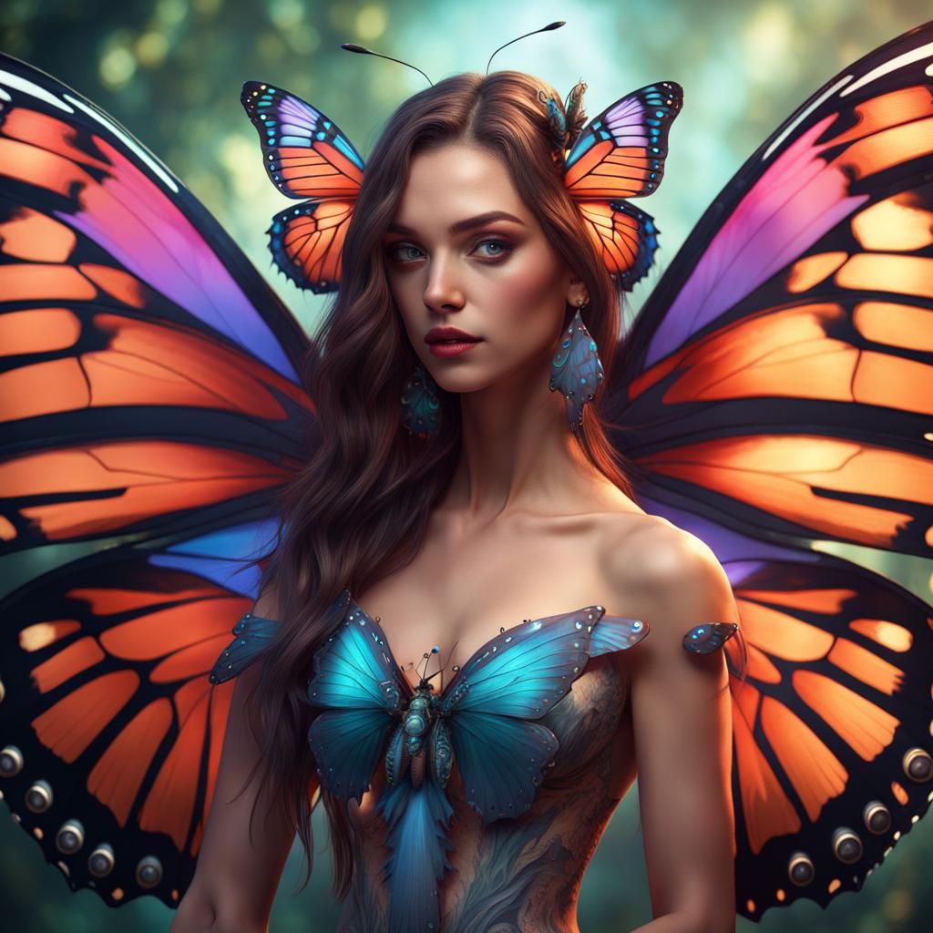 Woman with Butterfly Wings, Fantasy Art