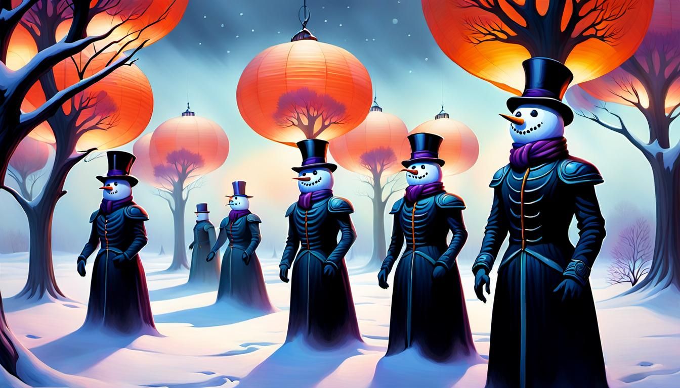 Surreal Snowmen Class Picture with Raven Photographer