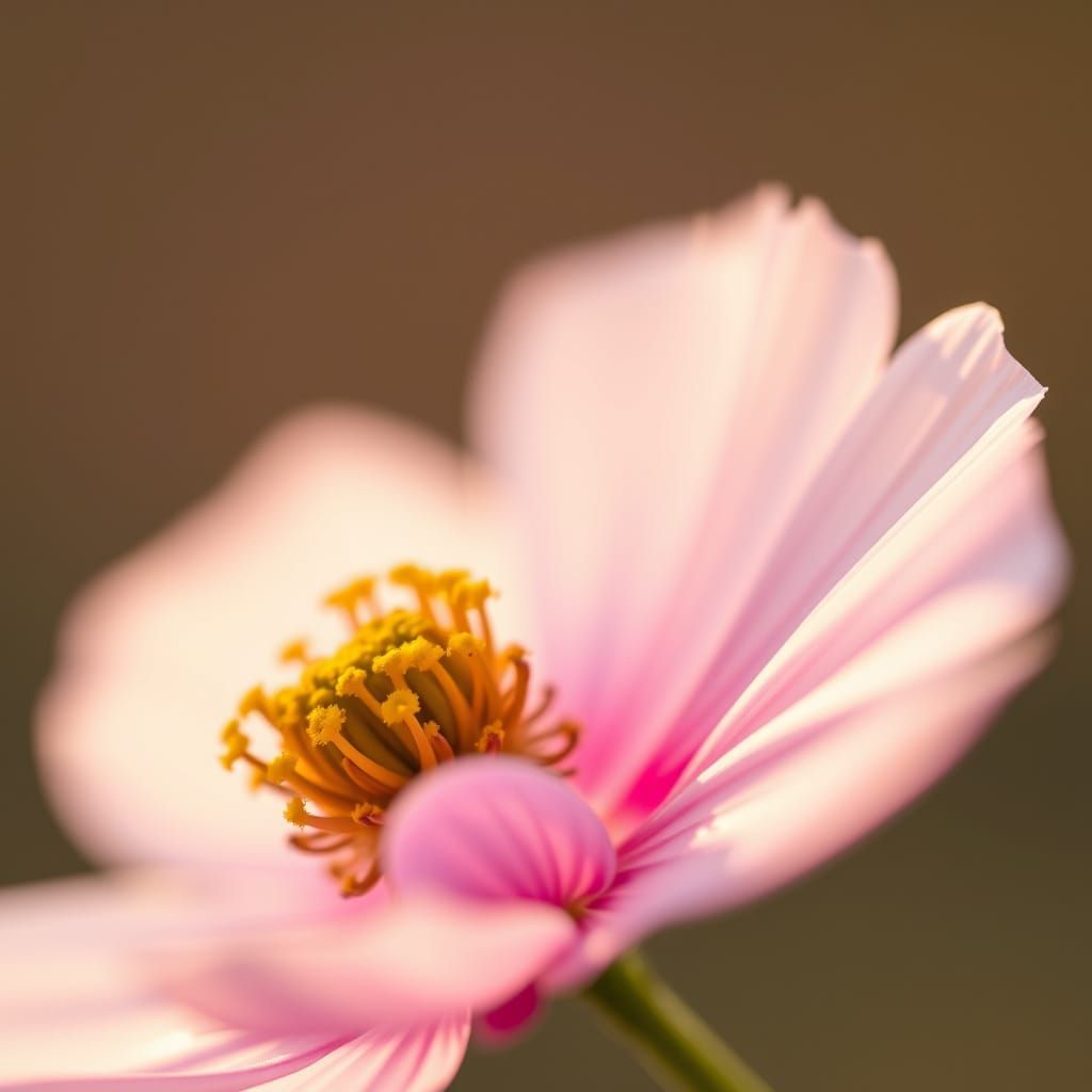 Close-Up Cosmos Flower with Bokeh and Natural Light