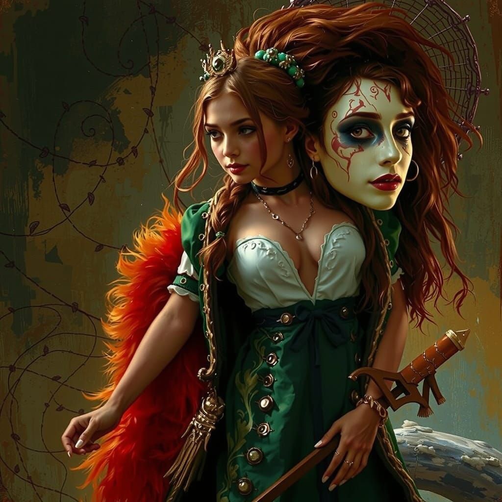 Etched Sketch of a Lecherous Witch Scene