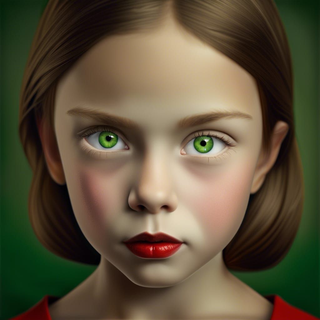Hyperrealistic Portrait of an Eight-Year-Old Girl