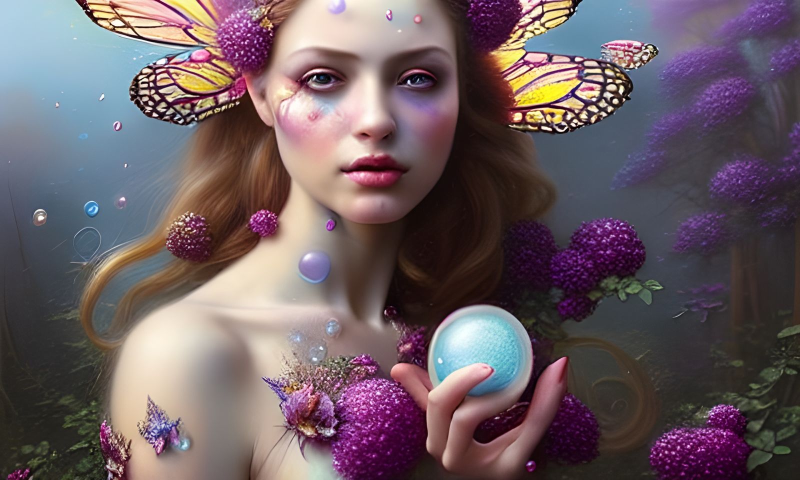 Hyperrealistic Portrait of a Lady with Fairy Dust