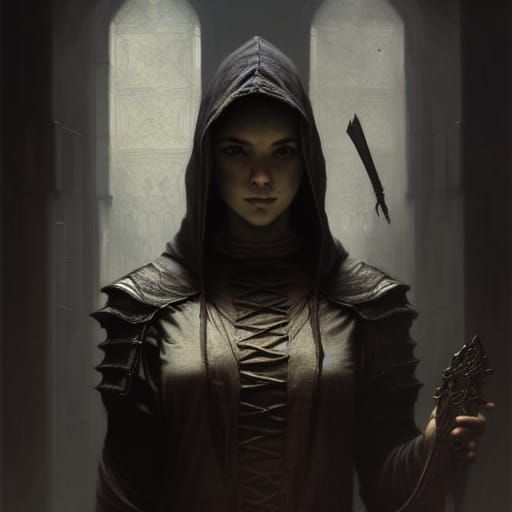 Sinister Assassin Portrait in Dark Fantasy Style