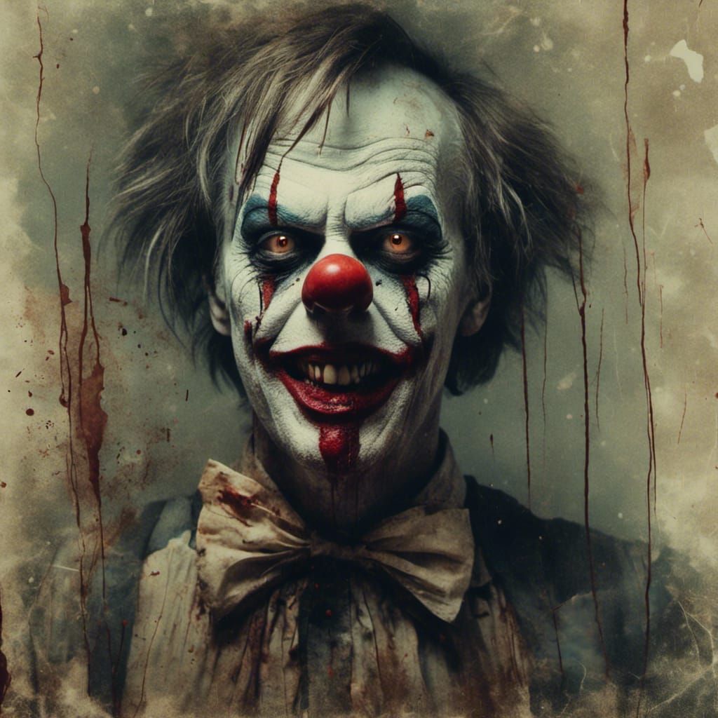 Macabre Clown in Stephen King Style