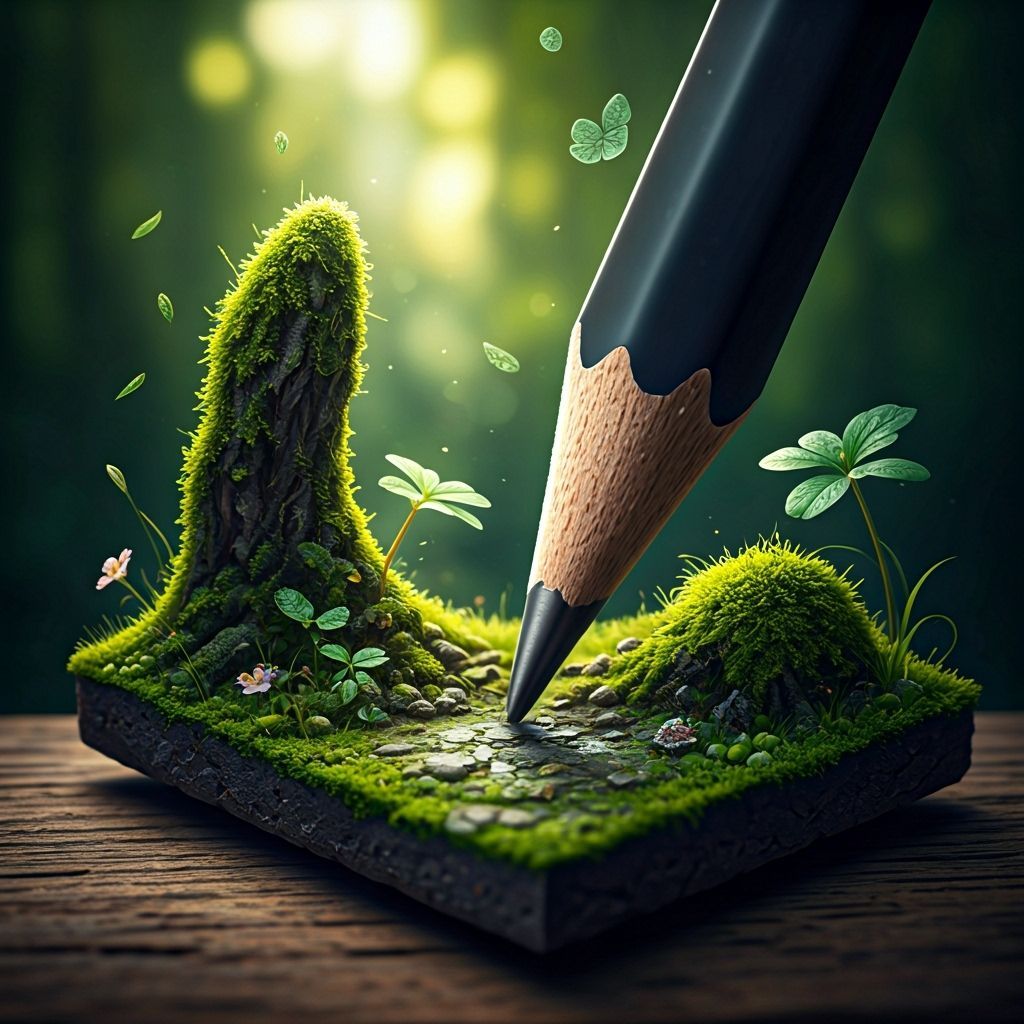 Pencil Transforms Into Miniature Living Landscape