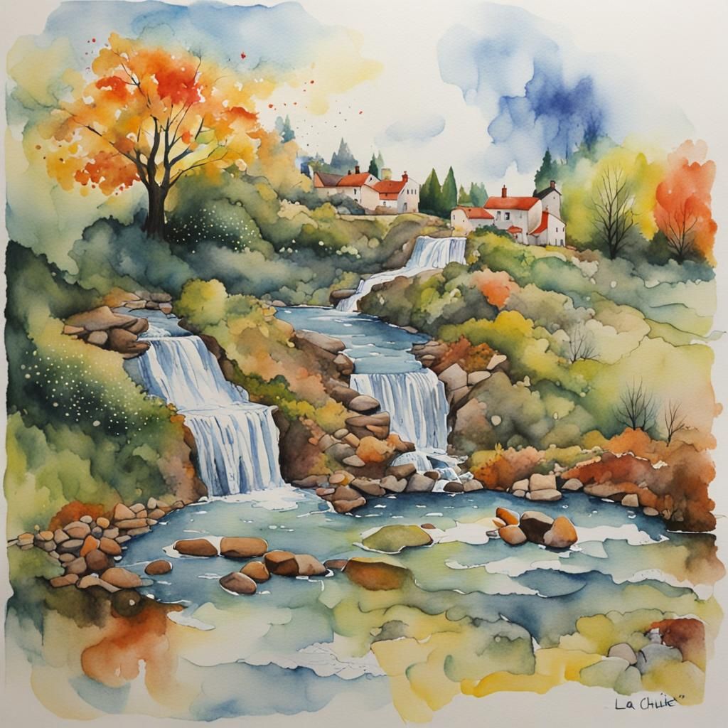 Abstract Watercolor of a Fall: Collective Unconscious