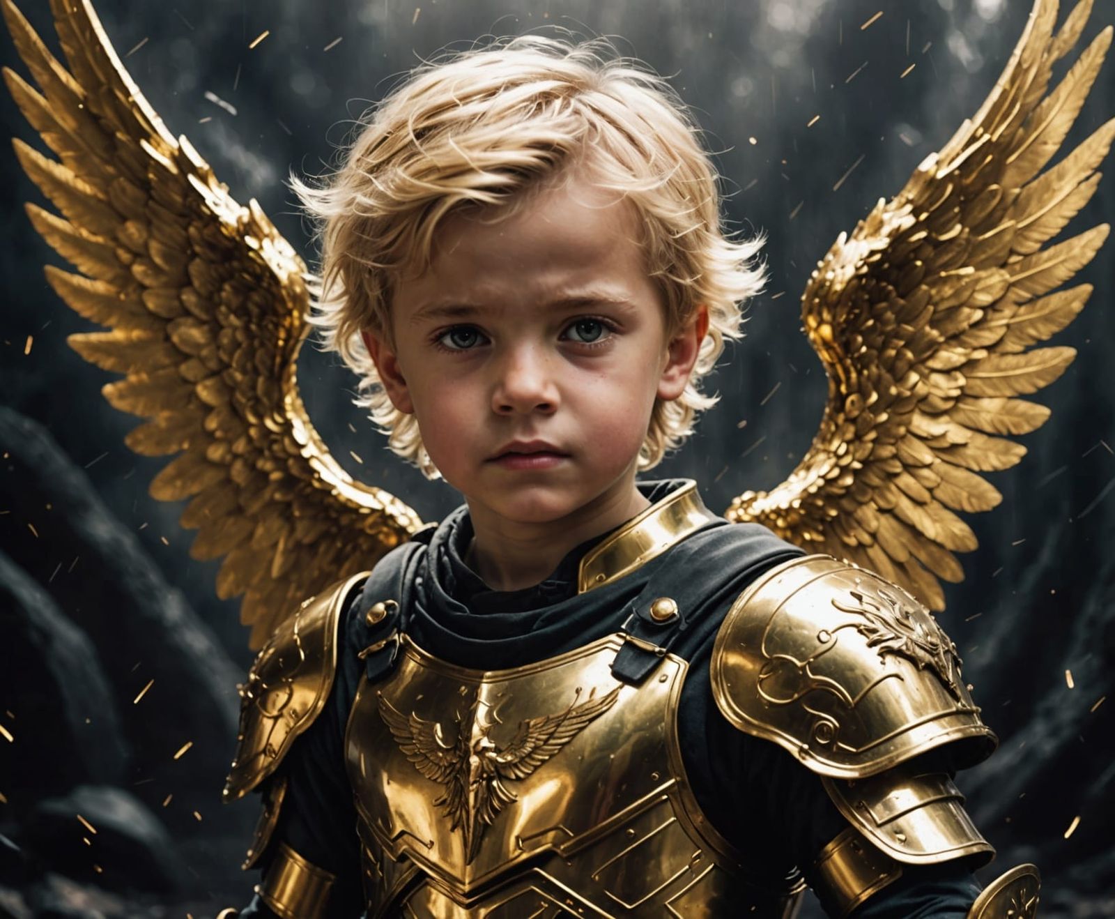 Fallen Angel Child in Cosmic Storm